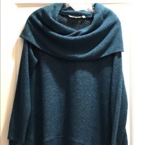 Soft Surroundings cowl neck top, beautiful teal